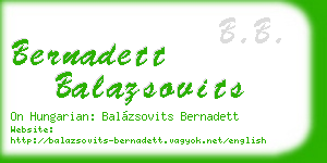 bernadett balazsovits business card