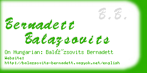 bernadett balazsovits business card